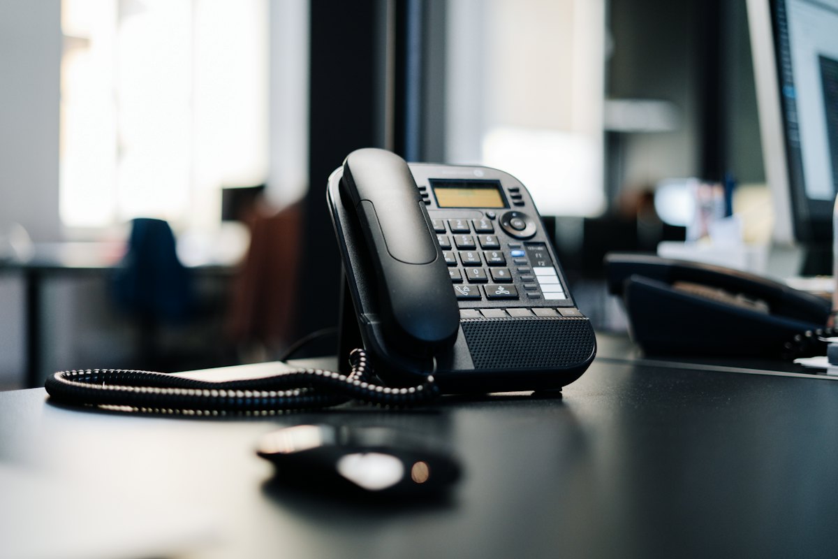 A telephone on the dispatch desk