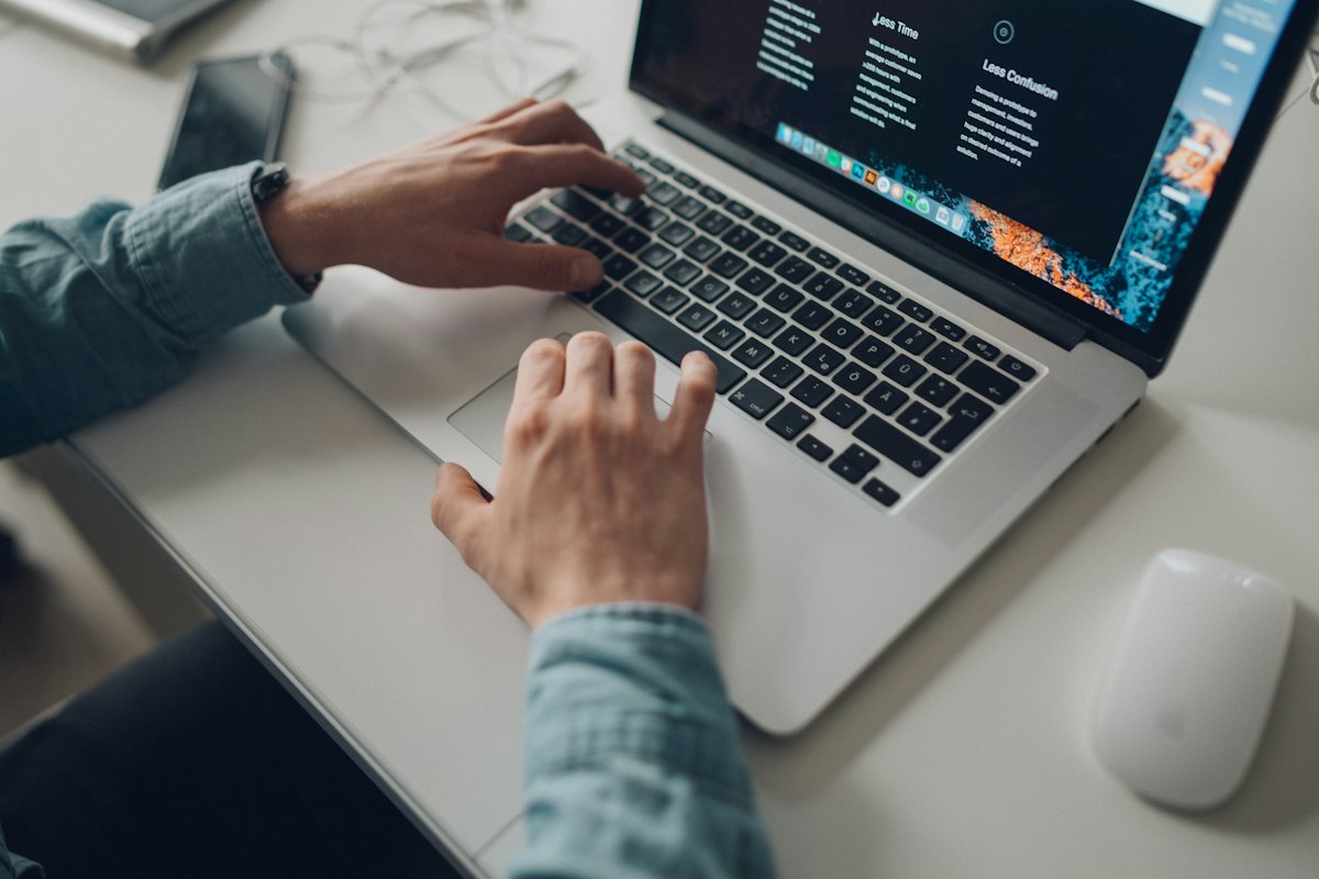 Booking a delivery on a laptop