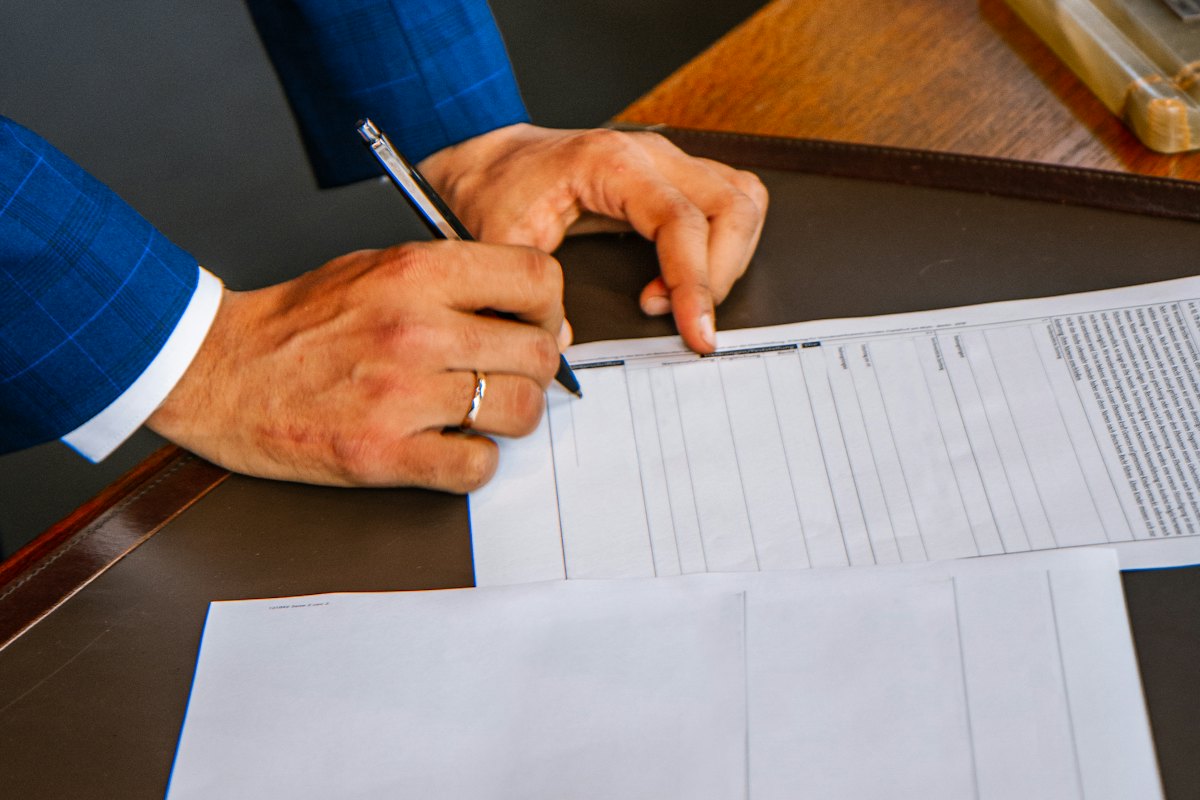 Signing an account application